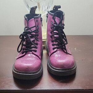 Dr. Martens Kids Pink Sparkle Boots